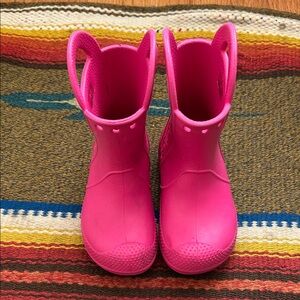 Kids Crocs Pink Rain Boots